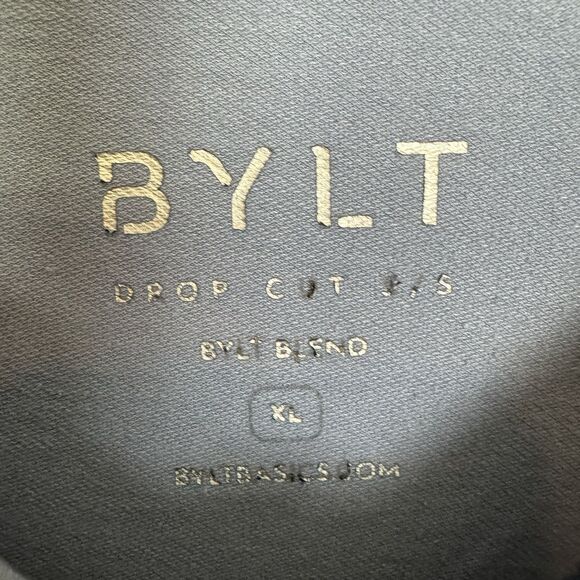 Bylt Shirt Mens XL Drop Cut Premium Basics Blue Short Sleeve T Shirt Performance - Picture 3 of 7